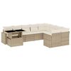 vidaXL 10 pcs conjunto de sof&aacute;s p/ jardim com almofad&otilde;es vime PE bege