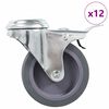 vidaXL 12 pcs rodas girat&oacute;rias com orif&iacute;cio para parafuso 75 mm