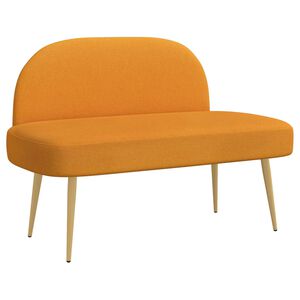 vidaXL Banco estofado com encosto Amarelo-escuro 110 x 60 x 76 cm
