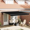 vidaXL Toldo Retr&aacute;til Manual Preto 400 &times; 350 cm Poli&eacute;ster e A&ccedil;o