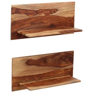 vidaXL Prateleiras de parede 2 pcs 58x26x20cm madeira ac&aacute;cia maci&ccedil;a