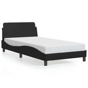 vidaXL Estrutura de cama Dover 100x200 cm couro artificial preto