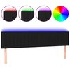 vidaXL Cabeceira de cama c/ luzes LED tecido 160x5x78/88 cm preto