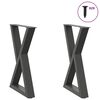 vidaXL P&eacute;s para mesa de jantar 2 pe&ccedil;as antracite 50x(72-73,3) cm a&ccedil;o