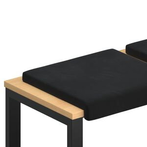 vidaXL Almofada de Banco 2 unid. Veludo Preto Profundidade 35 cm