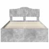 vidaXL Estrutura da Cama com cabeceira Cinza Concreto 135 x 190 cm