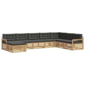 vidaXL Conjunto de Sof&aacute;s para Exterior 8 unid. Branco e Antracite