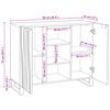 vidaXL Buffet Castanho 90 x 33 x 75 cm Madeira de mangueira maci&ccedil;a