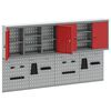 vidaXL Conjunto de Arm&aacute;rio de Ferramentas e Pegboard 4 pcs Vermelho