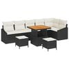 vidaXL Conjunto de Sof&aacute; de Jardim 9 unid. 7-N&uacute;mero de lugares Preto