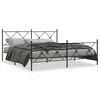 vidaXL Estrutura de cama com cabeceira e p&eacute;s 183x213 cm metal preto
