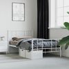 vidaXL Estrutura de cama com cabeceira e pés 90x200 cm metal branco