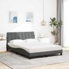vidaXL Cama com colch&atilde;o Hanko 140x190 cm tecido cinzento-escuro