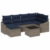 vidaXL Conjunto de Sof&aacute;s 7 pcs Cinza e Azul Marinho vime PE