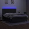 vidaXL Cama box spring c/ colch&atilde;o e LED 180x200 cm tecido preto
