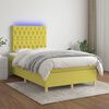 vidaXL Cama box spring c/ colch&atilde;o e LED 120x200 cm tecido verde