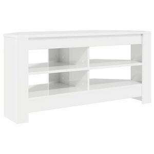 vidaXL Arm&aacute;riodeTVdeCanto Branco Alto Brilho 102 x 40,5 x 45 cm