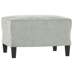 vidaXL Apoio de p&eacute;s 60x50x41 cm veludo cinzento-claro