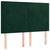 vidaXL Cabeceira de cama c/ LED veludo 144x5x118/128 cm verde-escuro