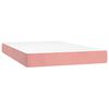 vidaXL Cama box spring c/ colch&atilde;o/LED 120x200 cm veludo rosa
