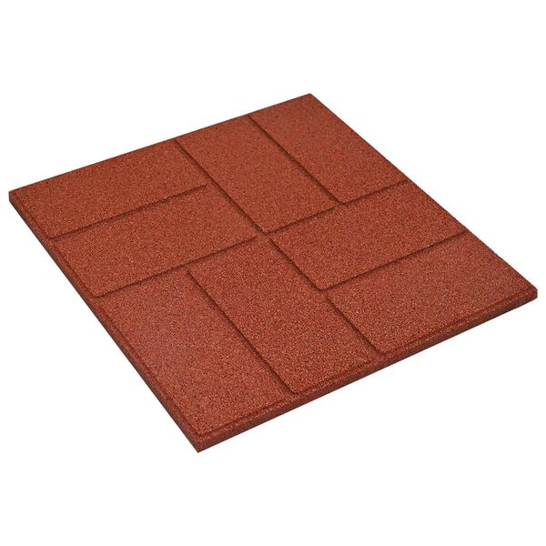 vidaXL Pedra Passo 6 pcs Vermelho 40,5 x 40,5 x 2 cm Borracha