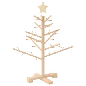 vidaXL &Aacute;rvore de Natal de Madeira com suporte Natural 75 cm
