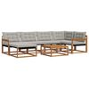 vidaXL Conjunto de Sof&aacute;s para Exterior 7 pcs Cinza Natural e Claro