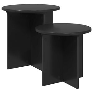 vidaXL Conjunto de mesas de apoio 2 unid. Carvalho Preto &Oslash; 45 x 45 cm