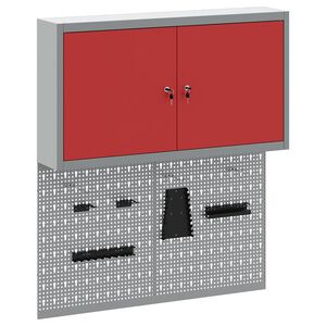 vidaXL Conjunto de Arm&aacute;rios de Ferramentas 3 unid. Vermelho
