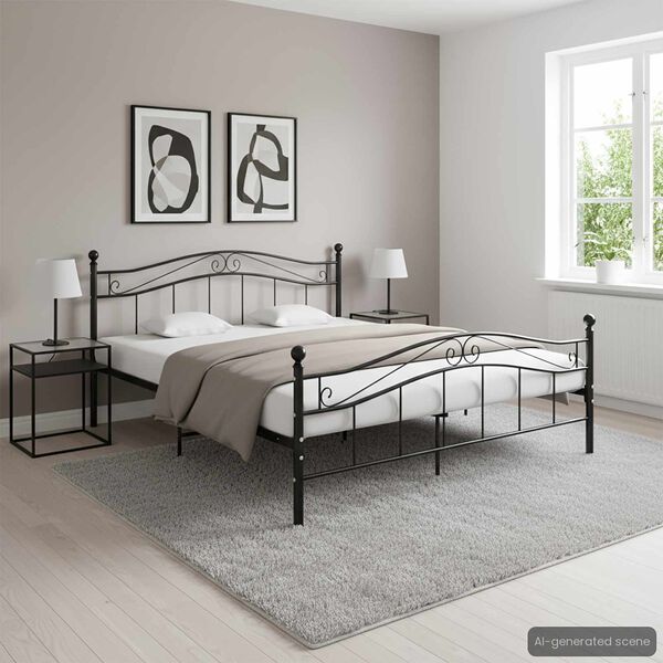 vidaXL Estrutura de cama 160x200 cm metal preto