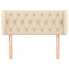 vidaXL Cabeceira de cama c/ abas tecido 103x23x78/88 cm creme
