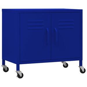 vidaXL Arm&aacute;rio de arruma&ccedil;&atilde;o a&ccedil;o 60x35x56 cm azul-marinho