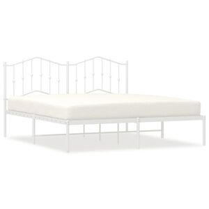 vidaXL Estrutura de cama com cabeceira 180x200 cm metal branco