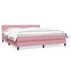 vidaXL Cama com molas/colch&atilde;o 180x210 cm veludo Rosa