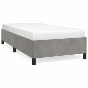 vidaXL Estrutura de cama sem colch&atilde;o 90x190 cm veludo cinzento-claro