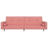 vidaXL Sof&aacute;-cama 2 lugares com duas almofadas veludo rosa