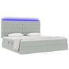 vidaXL Cama com arruma&ccedil;&atilde;o e LED Cinzento-claro 200 x 200 cm Veludo