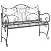 vidaXL Banco de jardim 2-N&uacute;mero de lugares 114 x 56,5 x 90 cm A&ccedil;o