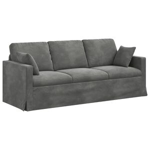 vidaXL Sof&aacute; Cinza Escuro 198 x 78 x 80 cm Veludo