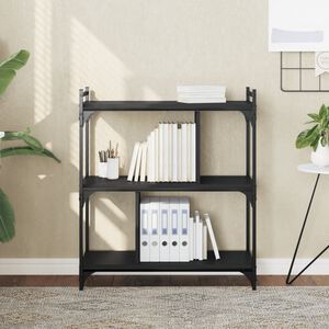 vidaXL Estante c/ 3 prateleiras 76x32x88 cm derivados madeira preto