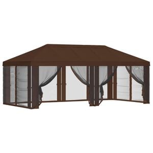 vidaXL Capa de Gazebo com Laterais 6 x 3 m Castanho Poli&eacute;ster 190