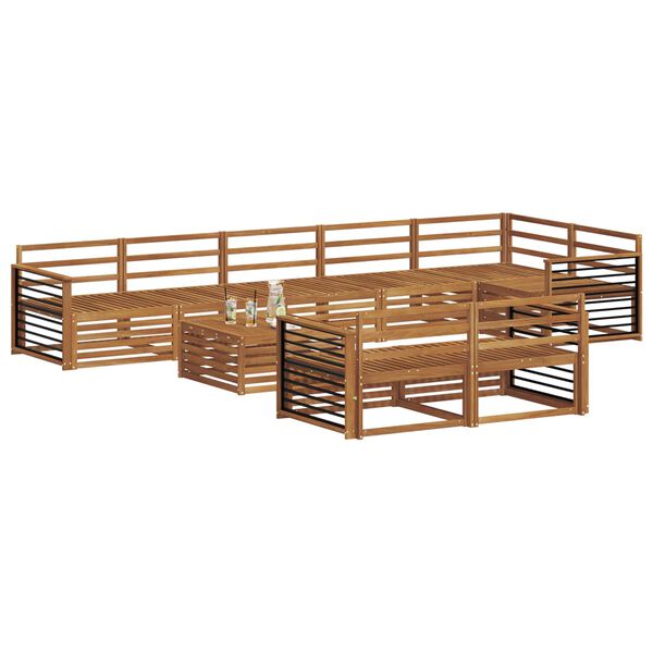 vidaXL Conjunto de Sof&aacute;s para Exterior 9 pcs Natural