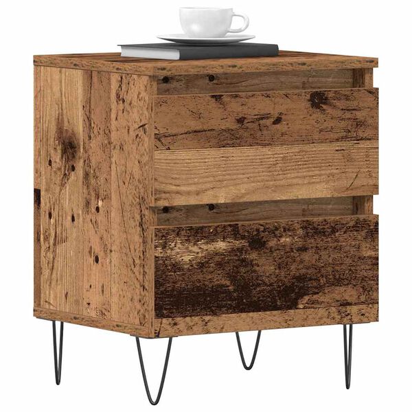vidaXL Arm&aacute;rio de Cabeceira 2 pcs Madeira antiga 40 x 35 x 50 cm