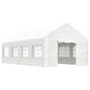 vidaXL Gazebo com telhado 8,92x4,08x3,22 m polietileno branco