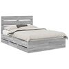 vidaXL Estrutura da Cama com gaveta Cinza Sonoma 140 x 200 cm