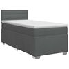 vidaXL Cama box spring com colch&atilde;o Cinzento-Escuro 90 x 200 cm Tecido