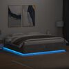 vidaXL Estrutura cama c/ luzes LED derivados de madeira cinza cimento