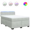 vidaXL Cama com molas/colch&atilde;o 160x200 cm veludo cinzento-claro