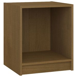 vidaXL Mesa de cabeceira 35,5x33,5x41,5 cm pinho maci&ccedil;o castanho mel