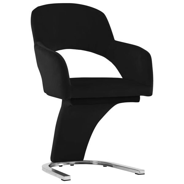 vidaXL Cadeiras de jantar 2 pcs veludo preto